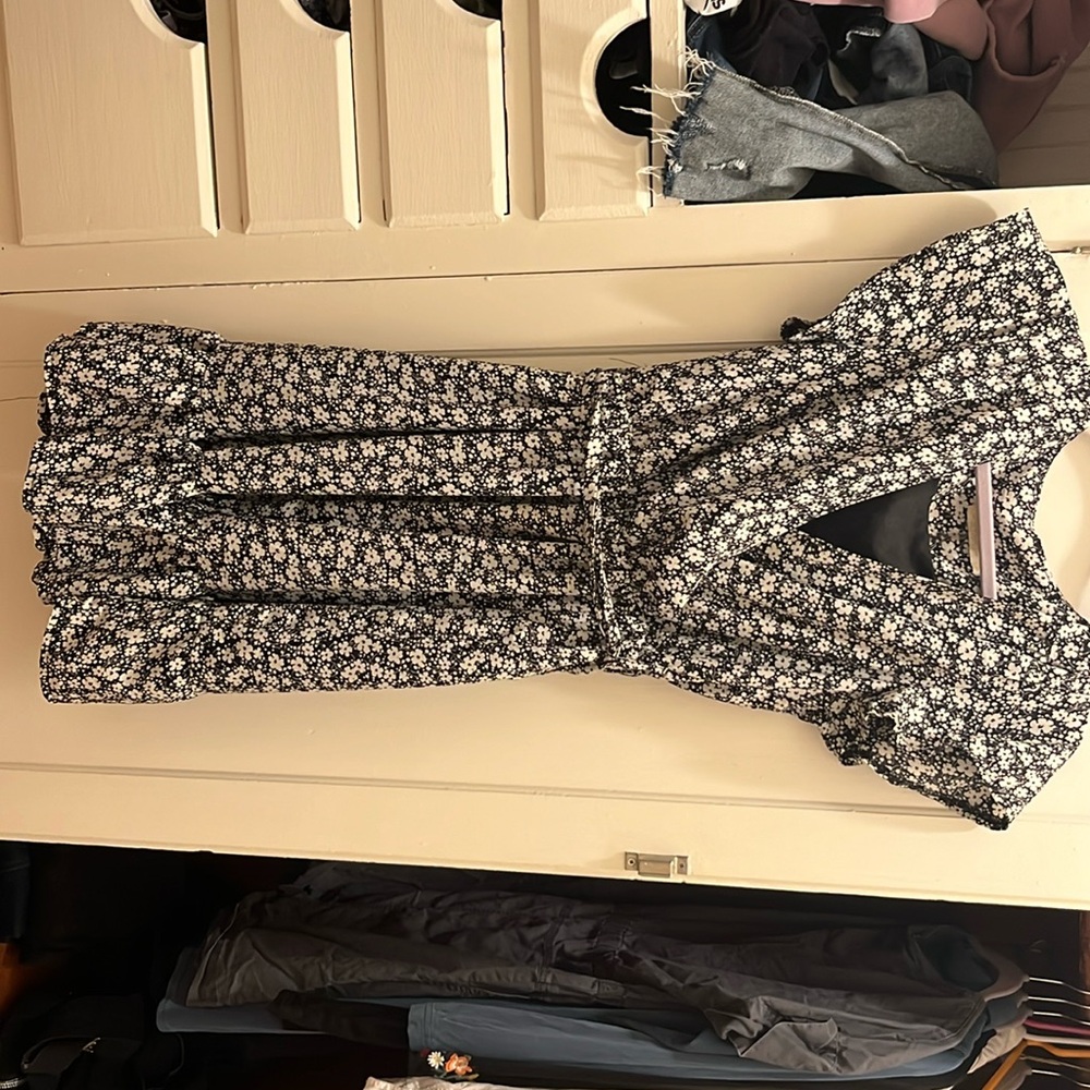 Cute flowy floral dress, a little longer than knee length